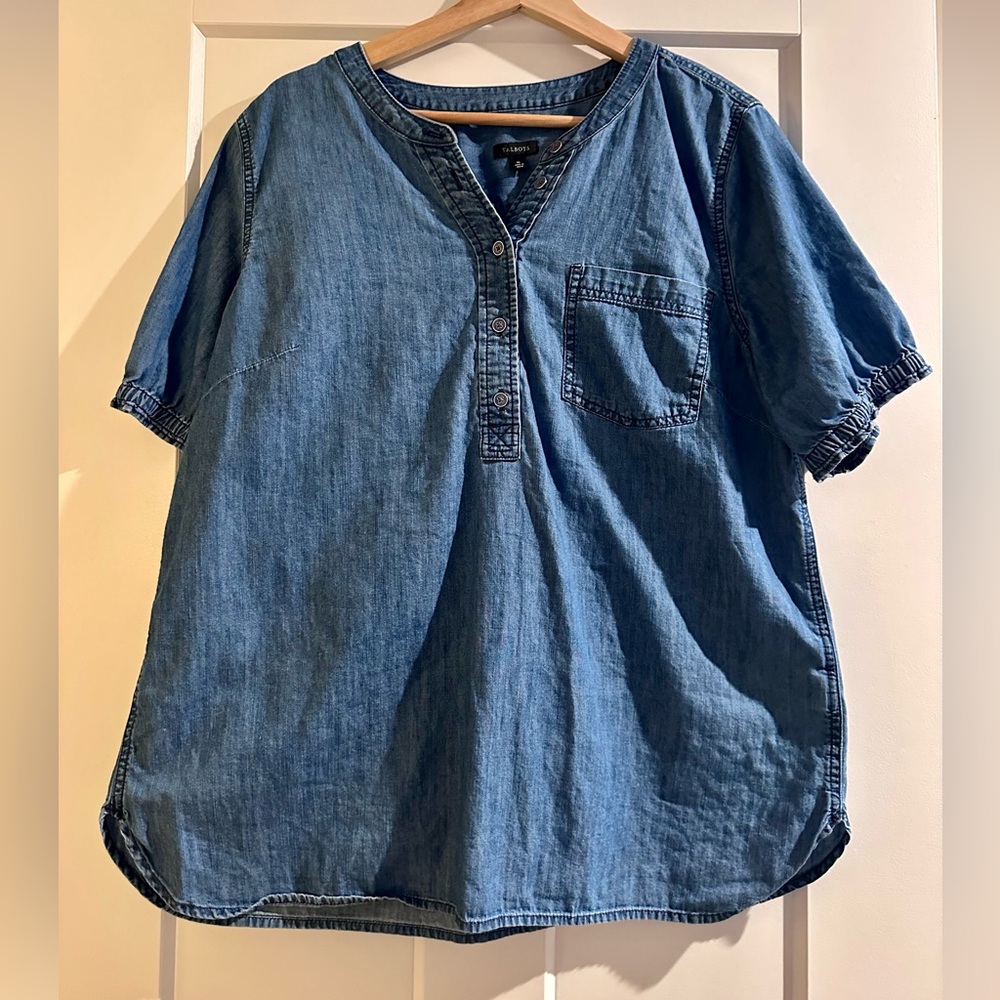 Talbots Denim Button-Front Top